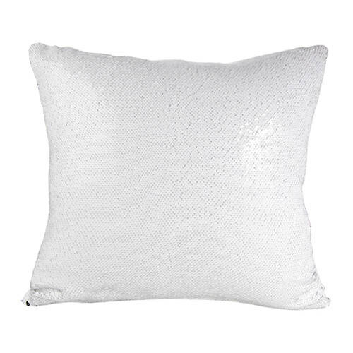 Federa 40 x 40 cm con paillettes per sublimazione - bianca