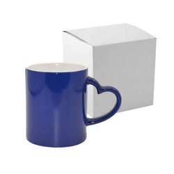 Tazza Magico – blu con manico cuore con la scatola sublimazione Termostampa