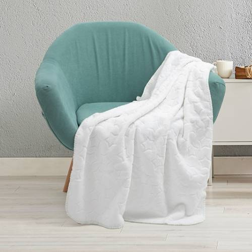 Coperta Minky con stelle per sublimazione - bianca