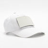 Cappello da baseball in cotone con patch rettangolare in velcro per sublimazione - bianco