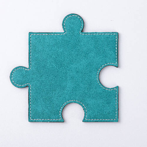 Sottobicchiere in pelle a forma di puzzle per sublimazione - verde