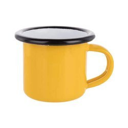 Tazza smaltato 100 ml con bordo nero Sublimazione Termostampa - giallo