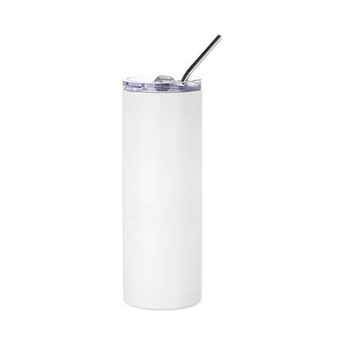 Tazza da 600 ml con cannuccia per sublimazione - bianco opaco