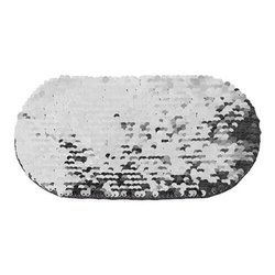 Patch paillettes bicolore da sublimare - ovale argentato