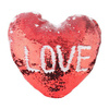 Copricuscino in forma di cuore 39 x 44 cm con paillettes bicolore per sublimazione – rosso