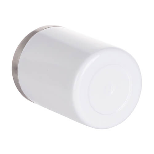 Una tazza senza manico da 300 ml in acciaio inossidabile con coperchio per sublimazione - bianco