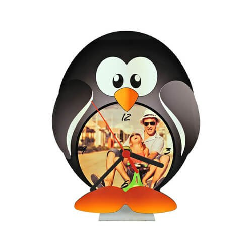 Orologio da terra in MDF - pinguino - Trasferimento termico a sublimazione