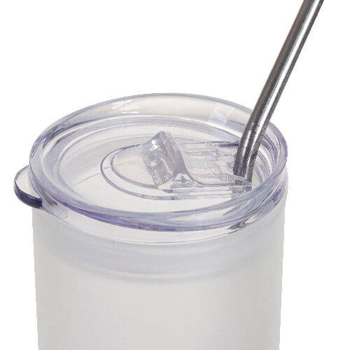 Tazza glassata da 750 ml con coperchio in plastica e cannuccia per sublimazione - sfumatura viola