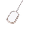 Collana di diamanti per sublimazione - rettangolare - argento