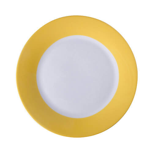 Piatto 20,5cm con bordo giallo per la sublimazione