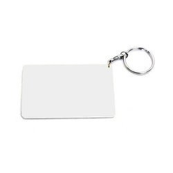 Portachiavi in Plastica Rettangolare 83 x 52 mm Bianco Sublimazione Trasferimento termico