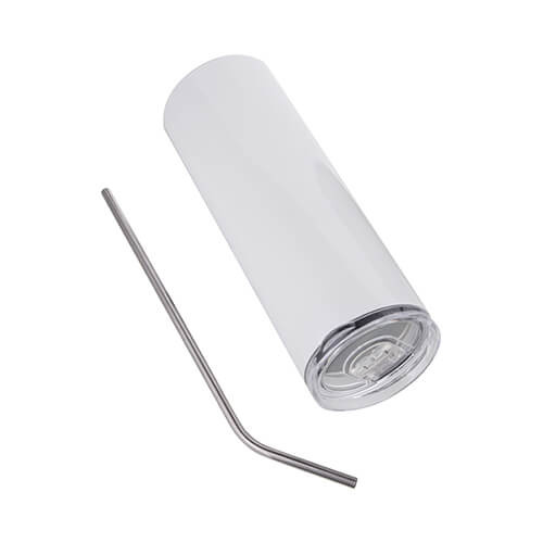 Tazza da 600 ml con cannuccia per sublimazione - bianco