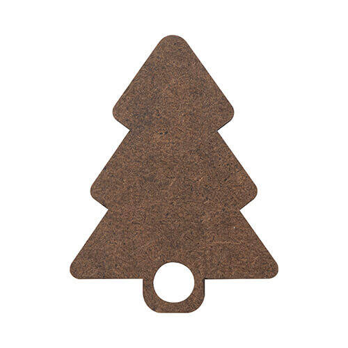 Targhetta con nome in fibra di legno con glitter per tazza da 1200 ml per sublimazione - Albero di Natale