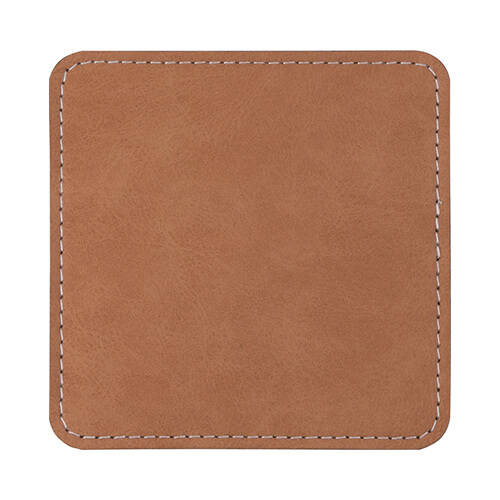 Sottotazza quadrato in pelle per sublimazione - Marrone