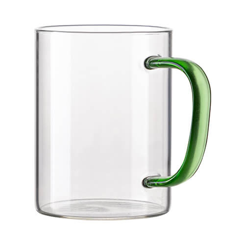 Vetro da 450 ml con manico verde chiaro per sublimazione