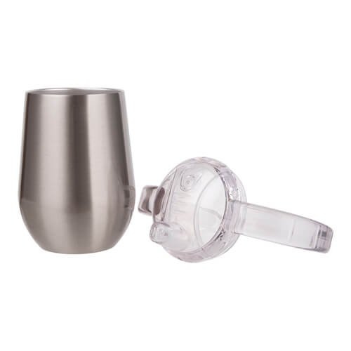 Tazza antigoccia 300 ml di acciaio inox Sublimazione Termostampa - argento