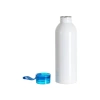 Bottiglia sportiva in alluminio bianco da 750 ml con tappo blu e striscia sublimatica
