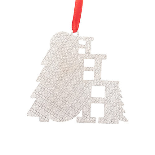 Ciondolo albero di Natale in metallo per sublimazione - HO HO HO