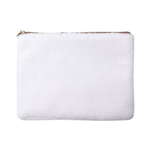Borsa cosmetica in peluche per sublimazione - bianca