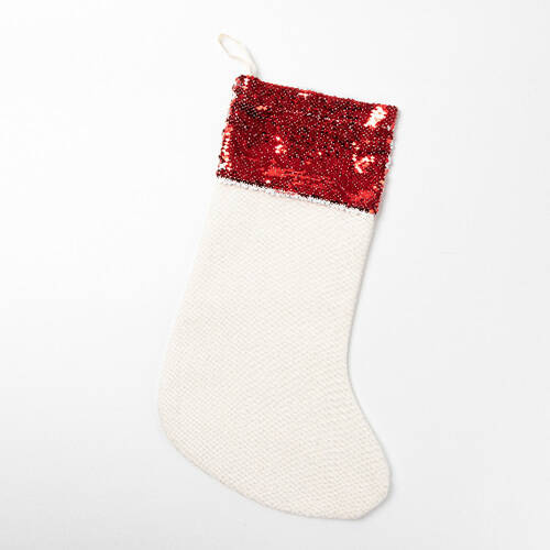 Calzino natalizio con paillettes rosse per sublimazione