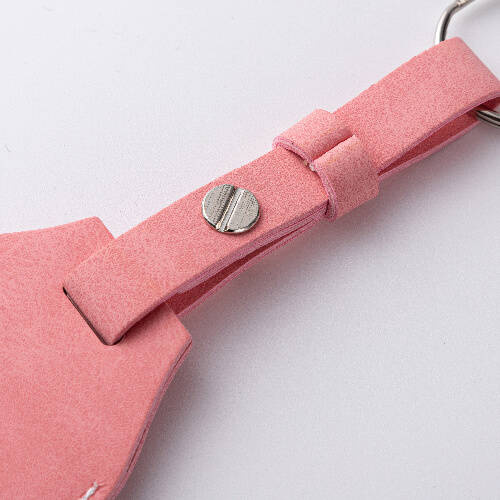 Portachiavi in pelle con cintura / custodia AirTag per sublimazione - rosa