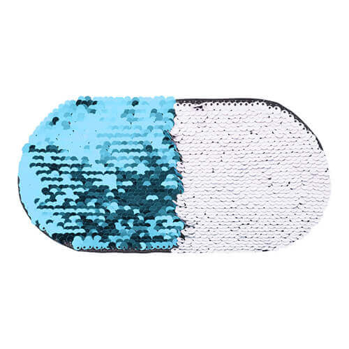 Patch paillettes bicolore da sublimare - ovale celeste