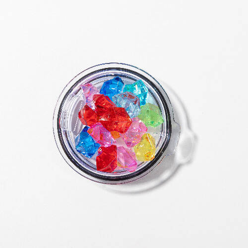 Tazza da caffè da 300 ml per sublimazione - bianca, coperchio con ghiaccio colorato artificiale