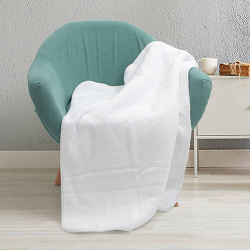 Coperta Minky con cuori per sublimazione - bianca