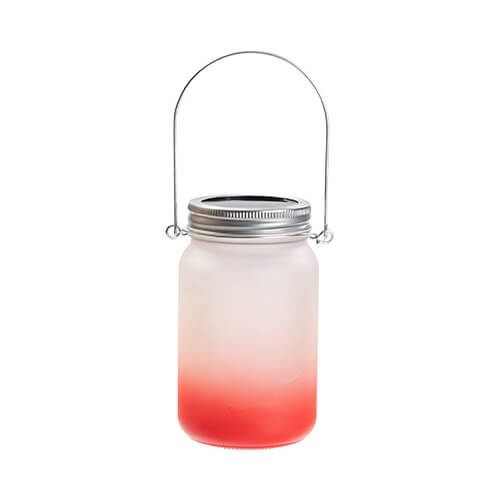 Lanterna da 450 ml con manico in metallo - sfumatura rosso