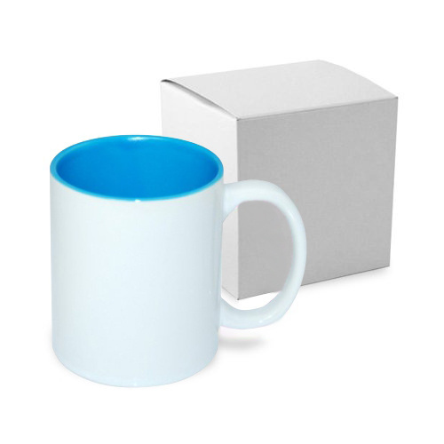 Tazza 330 ml ECO con l'interno celeste con la scatola Sublimazione Termostampa