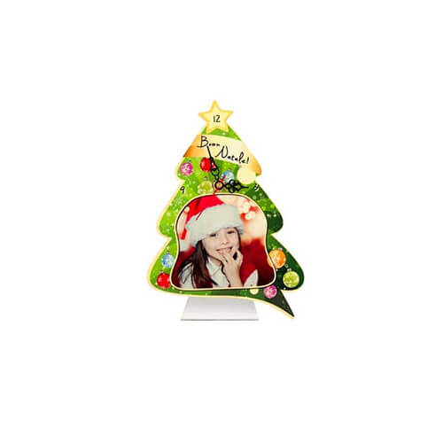 Orologio da terra in MDF - Albero di Natale - Trasferimento termico a sublimazione