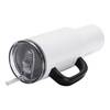 Tazza da viaggio in acciaio inox da 1200 ml con manico nero per sublimazione - bianco