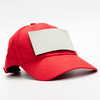 Cappello da baseball in cotone con patch rettangolare in velcro per la sublimazione - rosso
