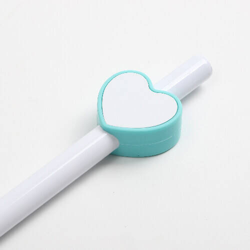 Copri cannuccia in silicone Ø 0,8/1 cm per sublimazione - cuore verde