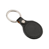 Portachiavi in pelle e metallo per la sublimazione – cerchio - nero