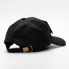 Cappello da baseball in cotone con patch rettangolare in velcro per sublimazione - nero