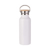 Thermos in acciaio inossidabile 500 ml con tappo avvitabile in bambù da sublimare - bianco