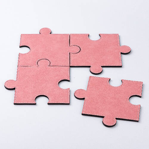Sottobicchiere in pelle a forma di puzzle per sublimazione - rosa