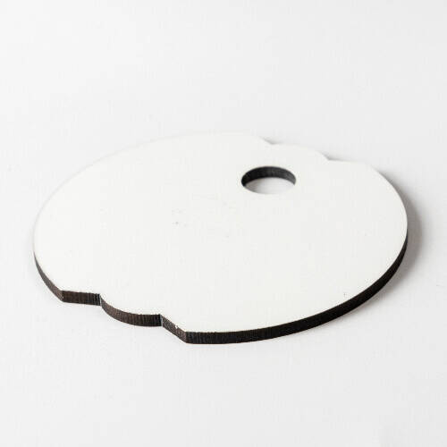 Targhetta con nome in fibra di legno per tazza 780 / 900 / 1050 / 1260 ml per sublimazione - bocciolo