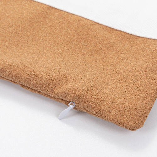 Una federa di lino con due strisce di sughero per la sublimazione