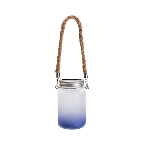 Lanterna da 450 ml con manico in corda - sfumatura Blu marino