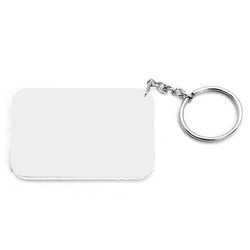 Portachiavi in Plastica Rettangolare 66 x 47 mm Bianco Sublimazione Trasferimento termico