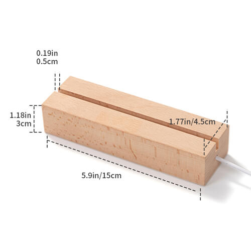 Base per lampada LED - rettangolare 15 cm - luce calda