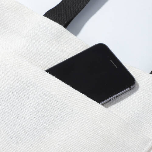 Borsa shopping 38 x 59 cm con manici neri per sublimazione