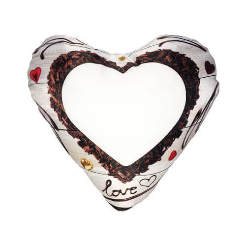 Federa in raso a forma di cuore bicolore per sublimazione - Cuore cioccolato