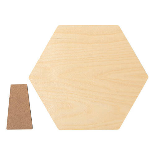 Portafoto esagonale in compensato per sublimazione - 17,8 x 20,3 cm