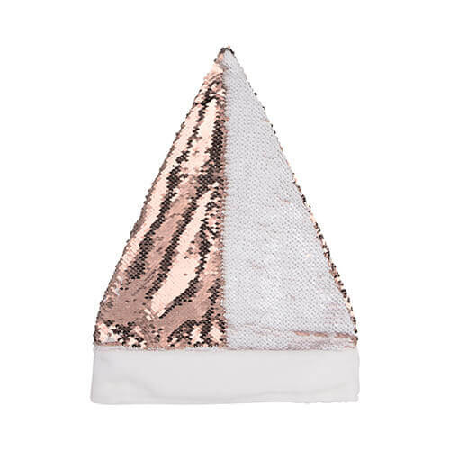 Cappello di Babbo Natale con paillettes bicolore per Sublimazione - champagne