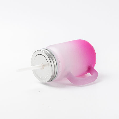 Tazza in vetro smerigliato Mason Jar per sublimazione - sfumatura viola