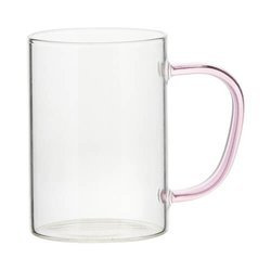Bicchiere da 360 ml con manico rosa per sublimazione