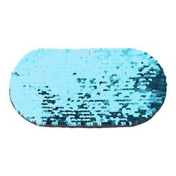 Patch paillettes bicolore da sublimare - ovale celeste